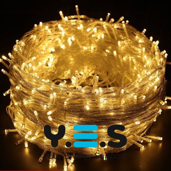 LED гірлянда 500, прозорий провід, тепле світло, XL-51-40, 450+25 м