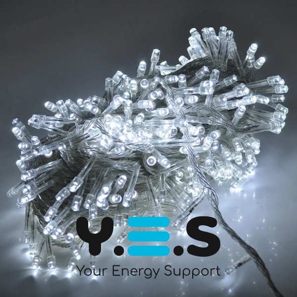 LED гірлянда 500, прозорий провід, біла, XL-52-10, 450+25 м (450254501*25)
