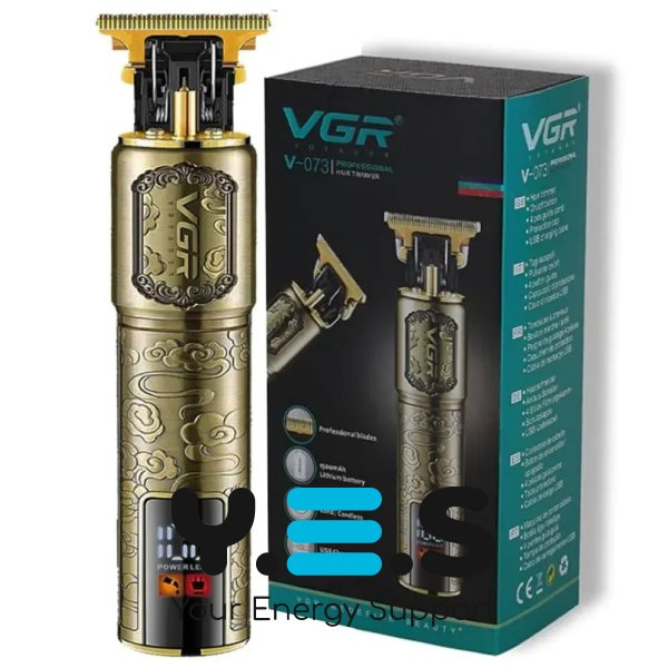 Тример VGR V-073 акумуляторний для бороди й волосся, USB-зарядка, 4 насадки