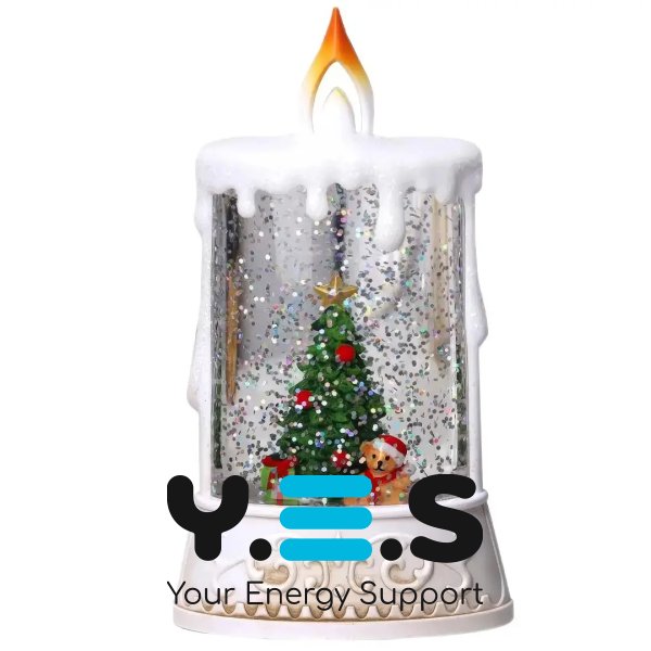 Новорічний музичний нічник-світильник «Свічка зі сніговиком» SH2826