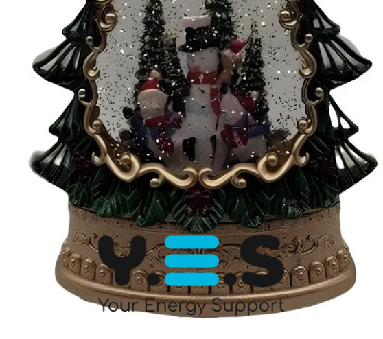 Сніжна ялинка SH1616 з Дідом Морозом і подарунками, LED підсвітка, автопіддув