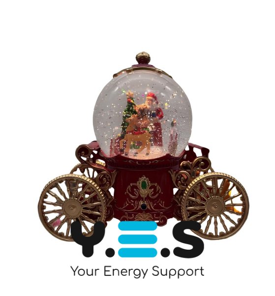 Новорічний ліхтар-карета SH2501: сніжна куля з автоподувом, LED підсвіткою та музикою