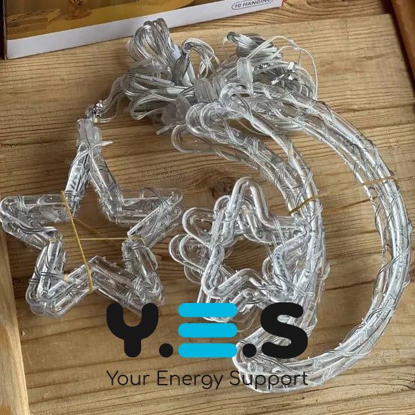 Гірлянда-штора LED «Місяць і зірки» 3 м, тепле світло, USB, SF-43