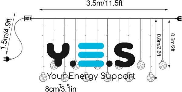 Світлодіодна гірлянда-штора RD-071 «кулька в кульці», тепле біле світло