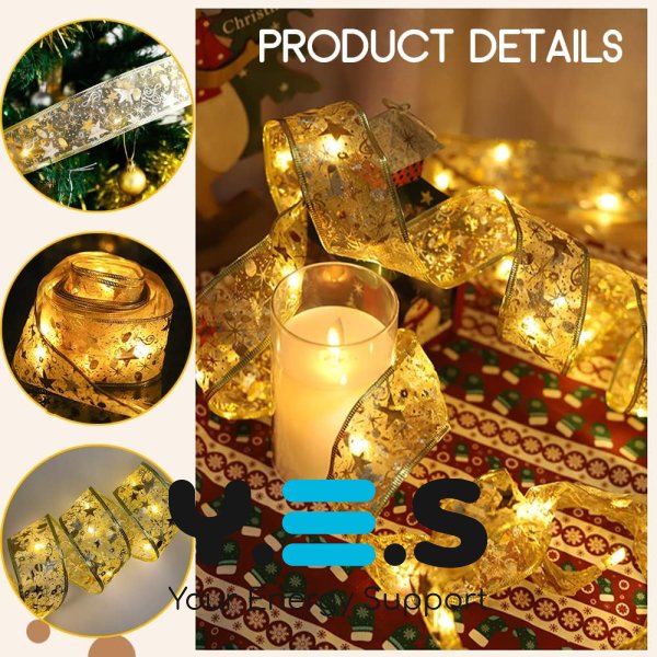 Гірлянда LED-стрічка на ялинку 10 м на батарейках, тепле біле світло