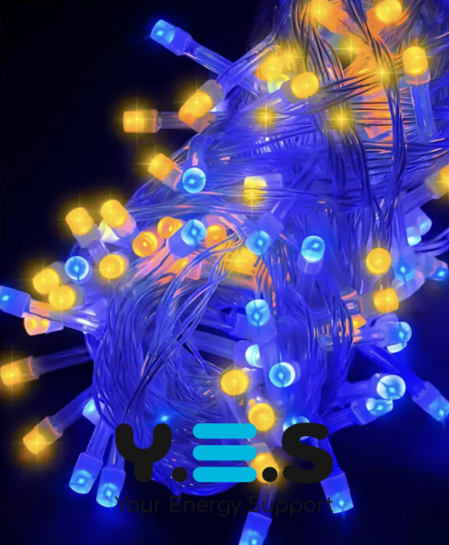 Гірлянда-штора SFK-09 «Прапор України» USB з пультом, 2×2 м