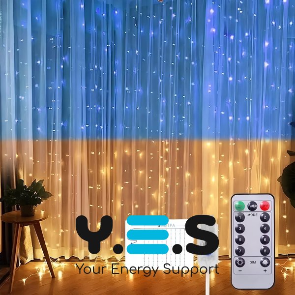 Гірлянда-штора SFK-09 «Прапор України» USB з пультом, 2×2 м