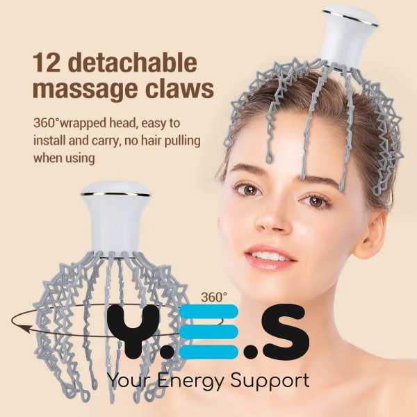 Електричний вібромасажер для голови «Восьминіг» LY-634 для розслаблення та зняття втоми