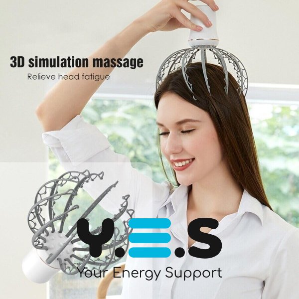 Електричний вібромасажер для голови «Восьминіг» LY-634 для розслаблення та зняття втоми