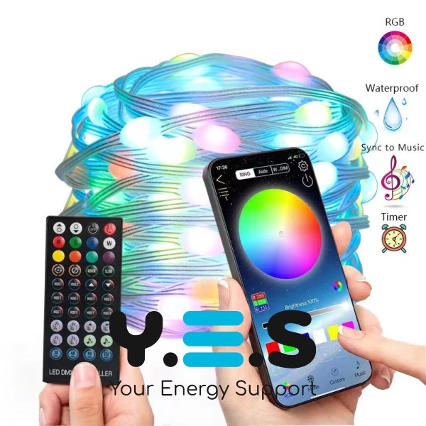 Вулична LED гірлянда 5 м Smart з Bluetooth і керуванням через додаток (App Control)