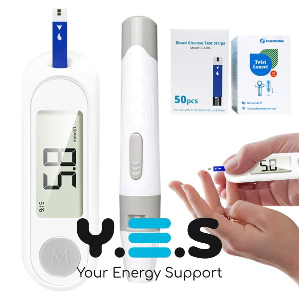 Глюкометр HH-XT520 від батарейки + 50 тест-смужок, вимірювач рівня глюкози в крові