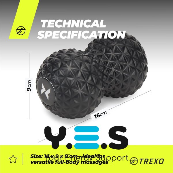 Фітнес-ролик для масажу з подвійним м’ячем 16×9 см, набір ND-5274