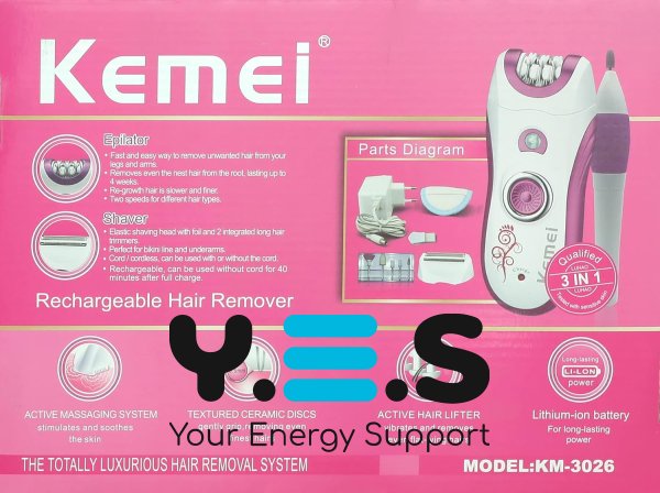 Електроепілятор Kemei KM-3066 6-в-1: епіляція та гоління