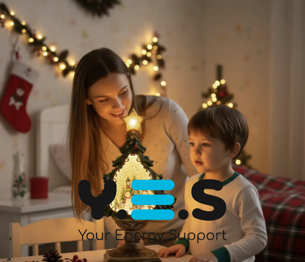 Святковий LED-світильник ялинка XHF-8002 з ефектом падаючого снігу та музикою