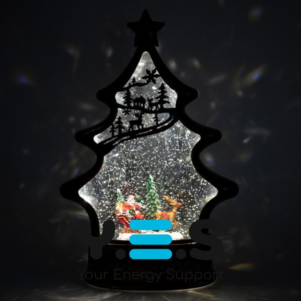 Декоративний світильник-ліхтар «Ялинка» з Дідом Морозом, USB-живлення