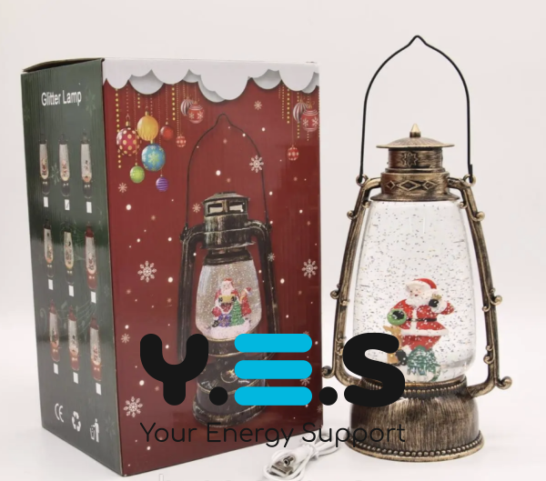 Новорічний LED-ліхтар-декор XHF-8004 зі снігопадом і музикою, світильник «Сніжний світ»