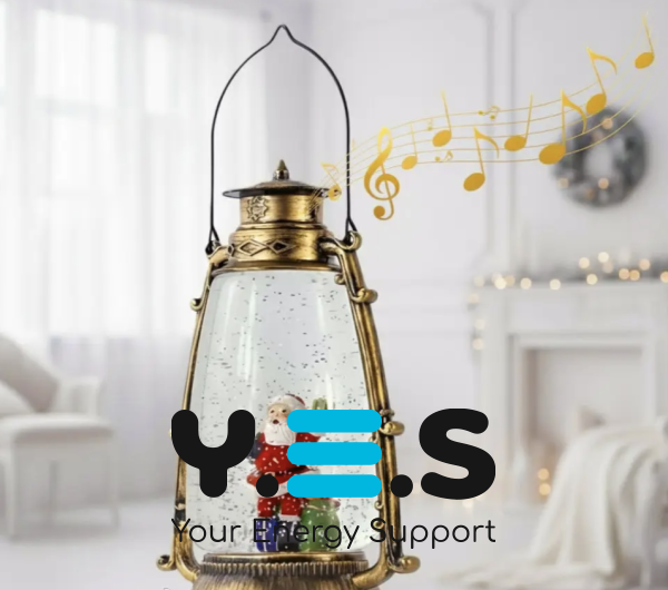 Новорічний LED-ліхтар-декор XHF-8004 зі снігопадом і музикою, світильник «Сніжний світ»