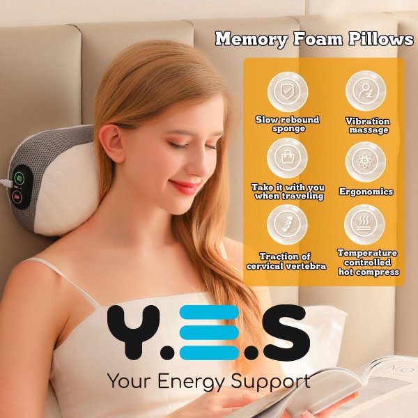Масажна подушка для шиї Pillow 5561 з підігрівом для сну та підтримки шийного відділу