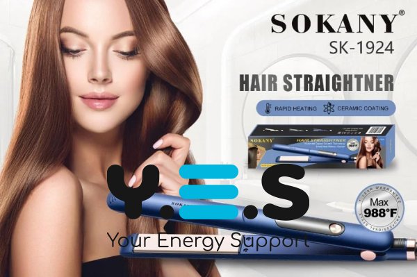 Енергозберігаючий випрямляч для волосся SOKANY SK-1924, керамічне покриття, утюжок