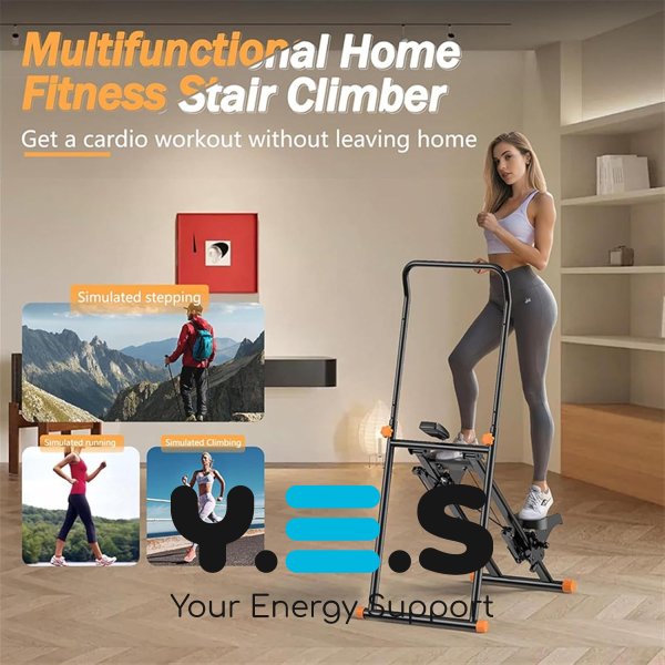Посилений сталевий степпер для дому, чорний — кардіотренажер для ніг і сідниць