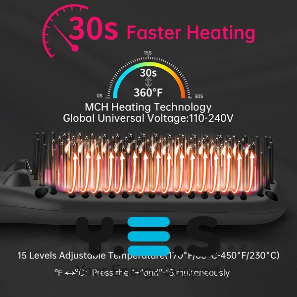 Щітка-випрямляч гребінець Straight Artifact HQT-906B з LED-дисплеєм