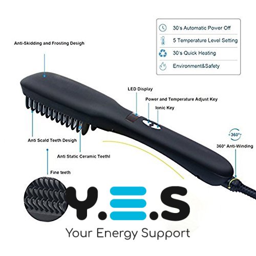 Гребінець-випрямляч 2в1 PTC Heating: стайлер-щітка для волосся з іонізацією