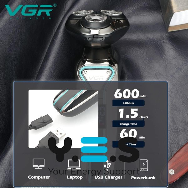 Професійна акумуляторна електробритва для чоловіків VGR V-323