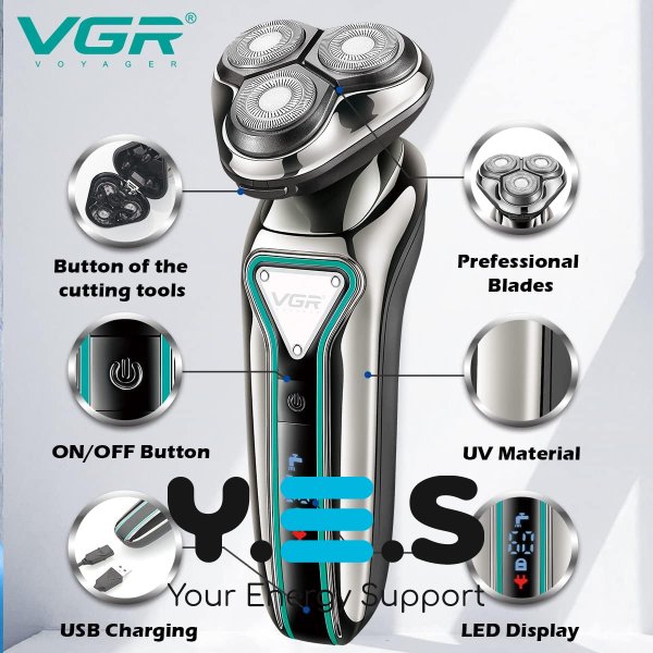 Професійна акумуляторна електробритва для чоловіків VGR V-323