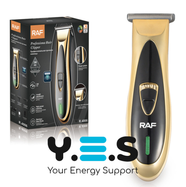 Акумуляторна машинка для стрижки RAF R.4006 + 3 насадки, бездротовий тример з USB-зарядкою