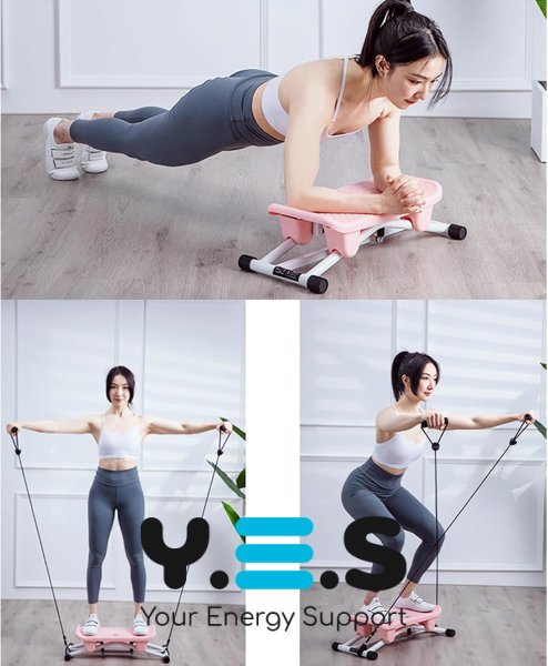 Підлоговий тренажер TR-21 для дому 2-в-1 з еспандерами, багатофункціональний для інтенсивних тренувань м’язів