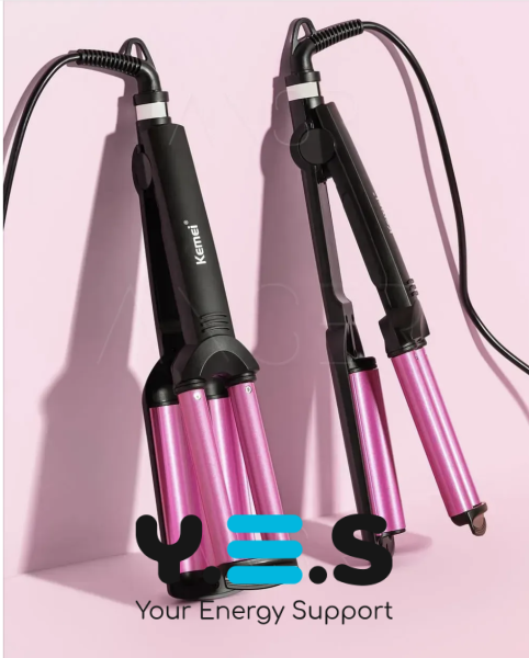 Потрійна керамічна плойка Kemei JFQ-KM-2022 для створення локонів