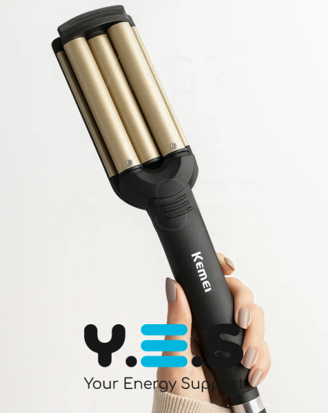 Потрійна керамічна плойка Kemei JFQ-KM-2022 для створення локонів