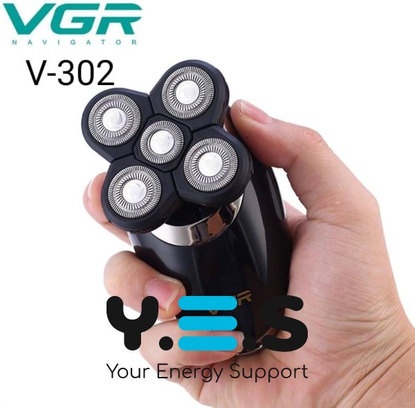 Водонепроникна бездротова електробритва VGR V-302 з набором насадок