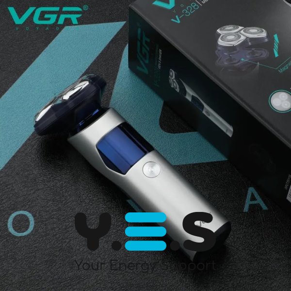 Електробритва VGR V-328 для чоловіків — роторний шейвер з LED-дисплеєм