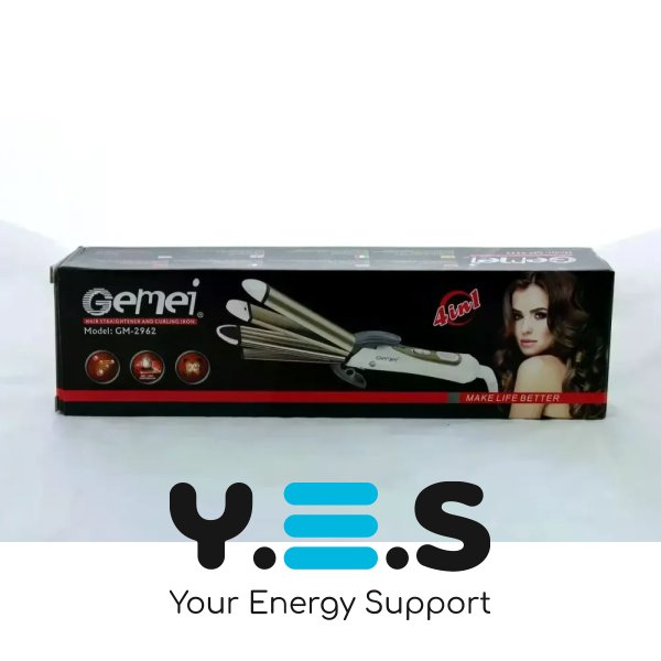Щипці 4в1 GEMEI GM-2962 T200: плойка, випрямляч, гофре й прикореневе гофре, кераміка