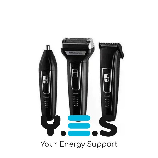 Чоловічий тример-електробритва 3-в-1 GEMEI GM-573: борода/вуса/ніс/вуха, акумуляторна, насадки для окантовки