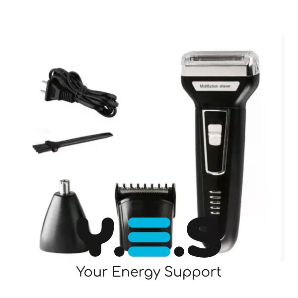 Чоловічий тример-електробритва 3-в-1 GEMEI GM-573: борода/вуса/ніс/вуха, акумуляторна, насадки для окантовки