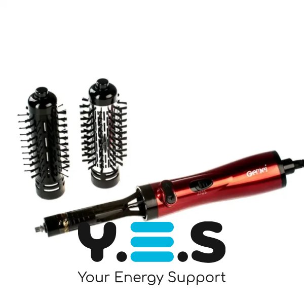 Фен-щітка стайлер GEMEI GM-4829 з обертовими насадками, 800 Вт: сушіння, укладання, вирівнювання, об’єм