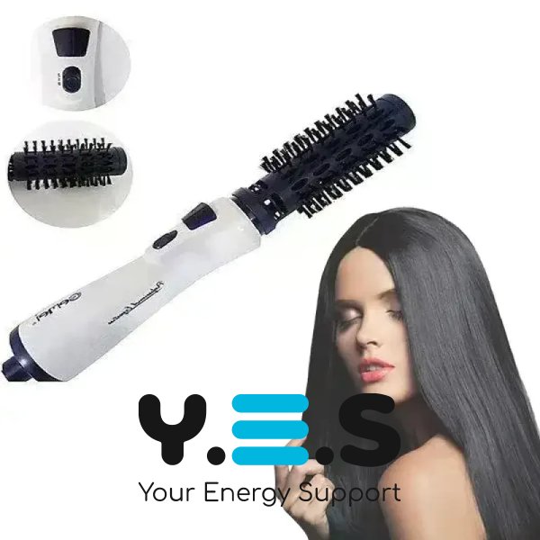 Фен-щітка GEMEI GM-4826 1000W обертова: сушіння, укладання, об’єм і природні хвилі