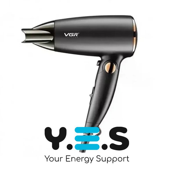 Дорожній складаний фен VGR V-439 1600W з холодним обдувом і насадкою-концентратором