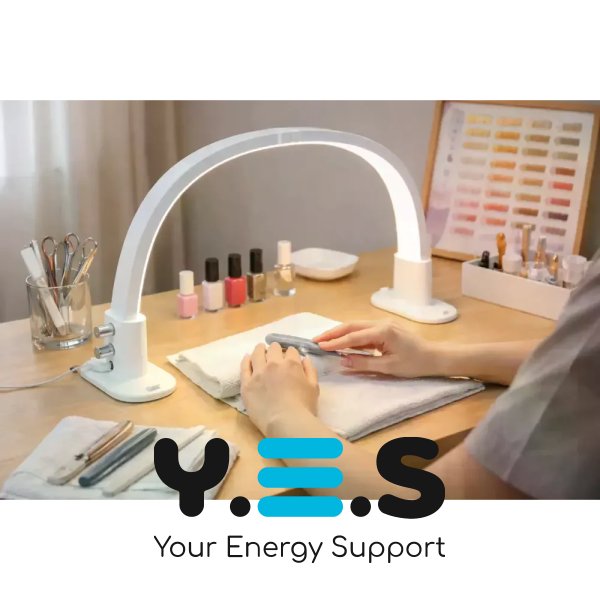 Настільна LED лампа F-686 біла для салону краси: манікюр, косметолог, бровіст, робота майстра