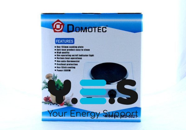 Настільна електроплита Domotec MS-5821, 1 дискова конфорка, електрична плитка