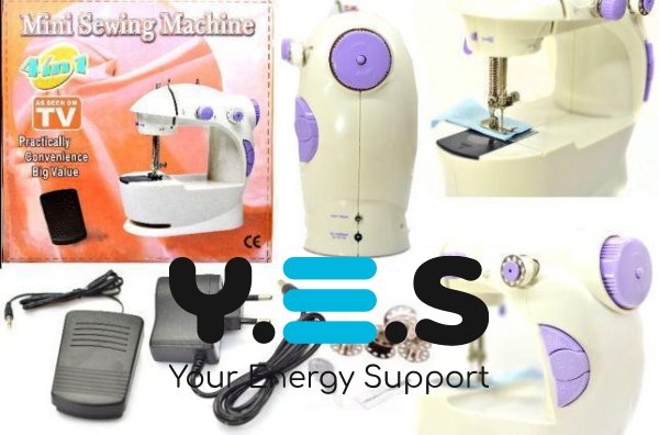Портативна міні швейна машинка SM-202A 4в1 для дому: мережа/батарейки/педаль
