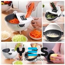 Овочерізка-мультислайсер WET BASKET 9в1 з кошиком: ручна терка-шинковка з ємністю