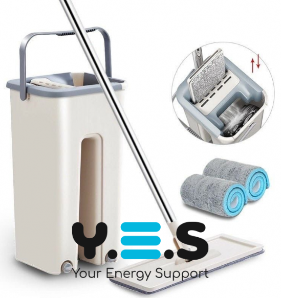 Швабра з мікрофібри з віджимом і відром Scratch Cleaning Mop Cleaner 360 (ледарка)