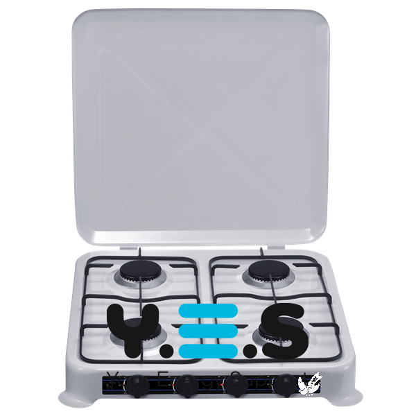 Настільна газова плита-талганок Domotec MS 6604, 4 конфорки, сіра