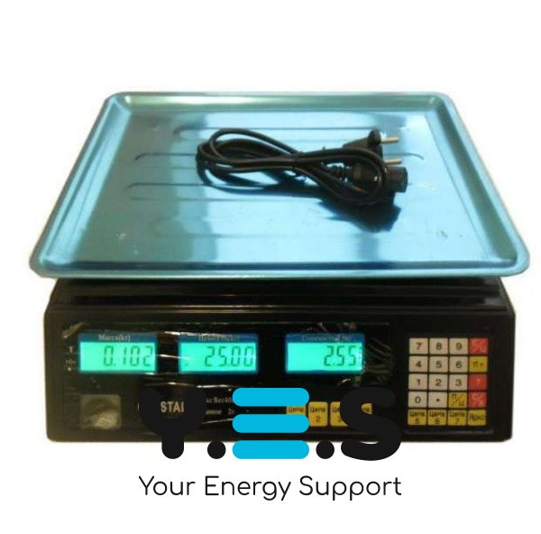 Електронні торгові настільні ваги CRYSTAL CR-50 50 кг з лічильником ціни