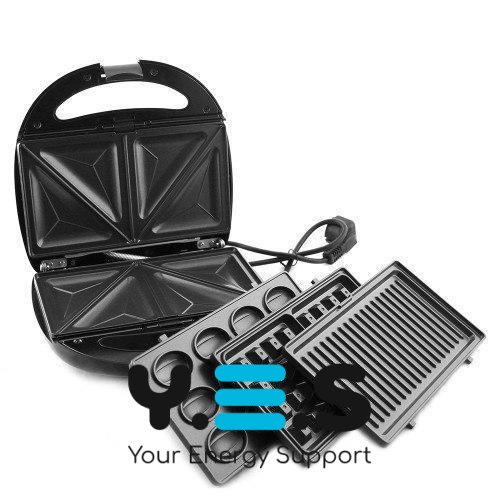 Мультимейкер DOMOTEC MS-7704 4в1: сендвічниця, вафельниця, гриль, горішниця