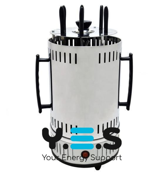 Електрошашличниця вертикальна Domotec BBQ MS-7782, 6 шампурів, 1000W, біла