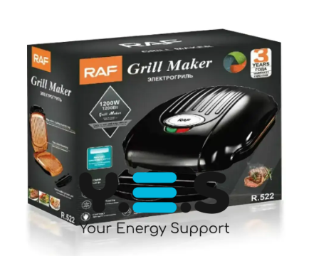 Контактний електрогриль RAF R522 притискний, антипригарне покриття, 1200 Вт